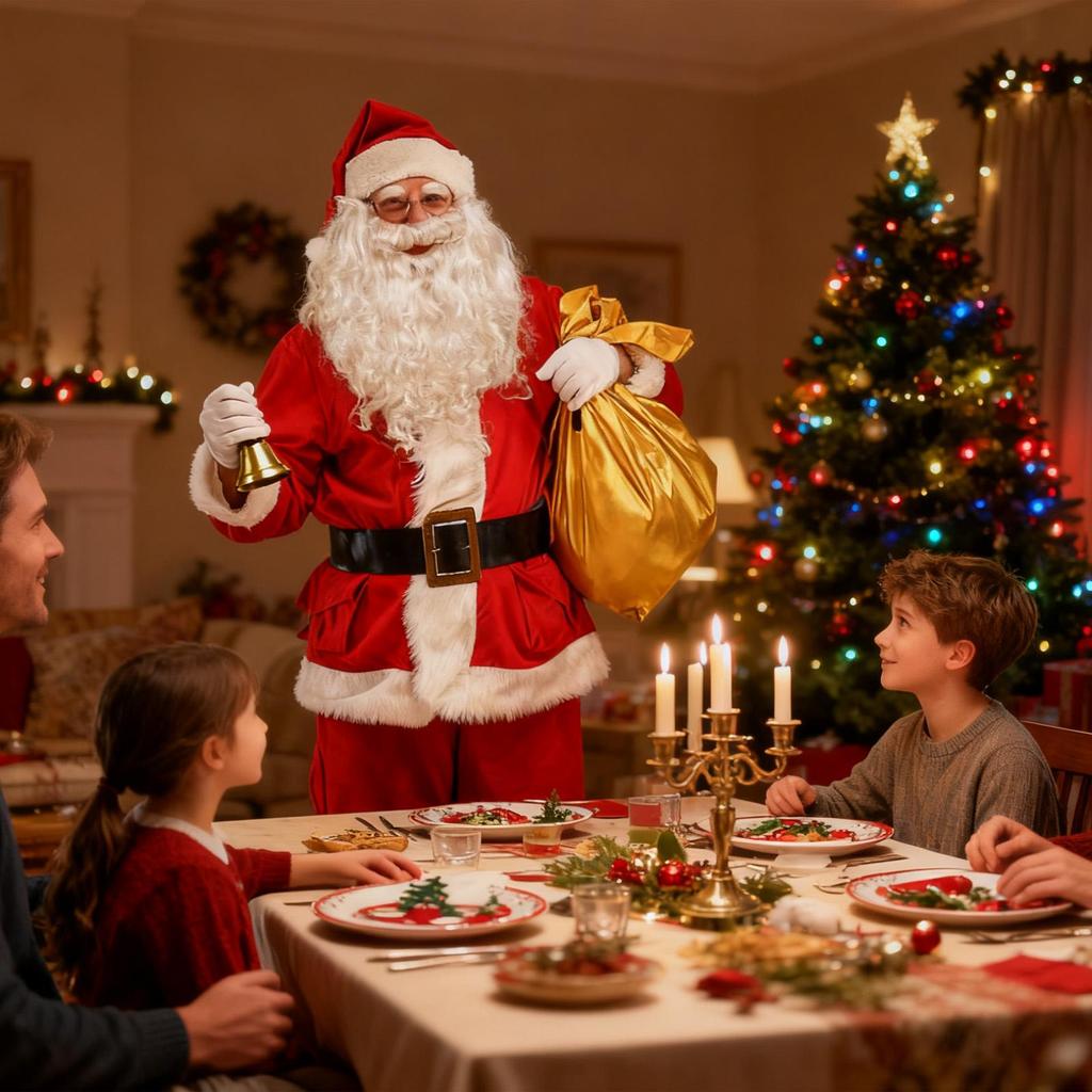 Santa Suit Adults Men Christmas Hat Wig Beard Santa Outfit Festive Cosplay Dress Up For Women Men Home Winter Holiday School