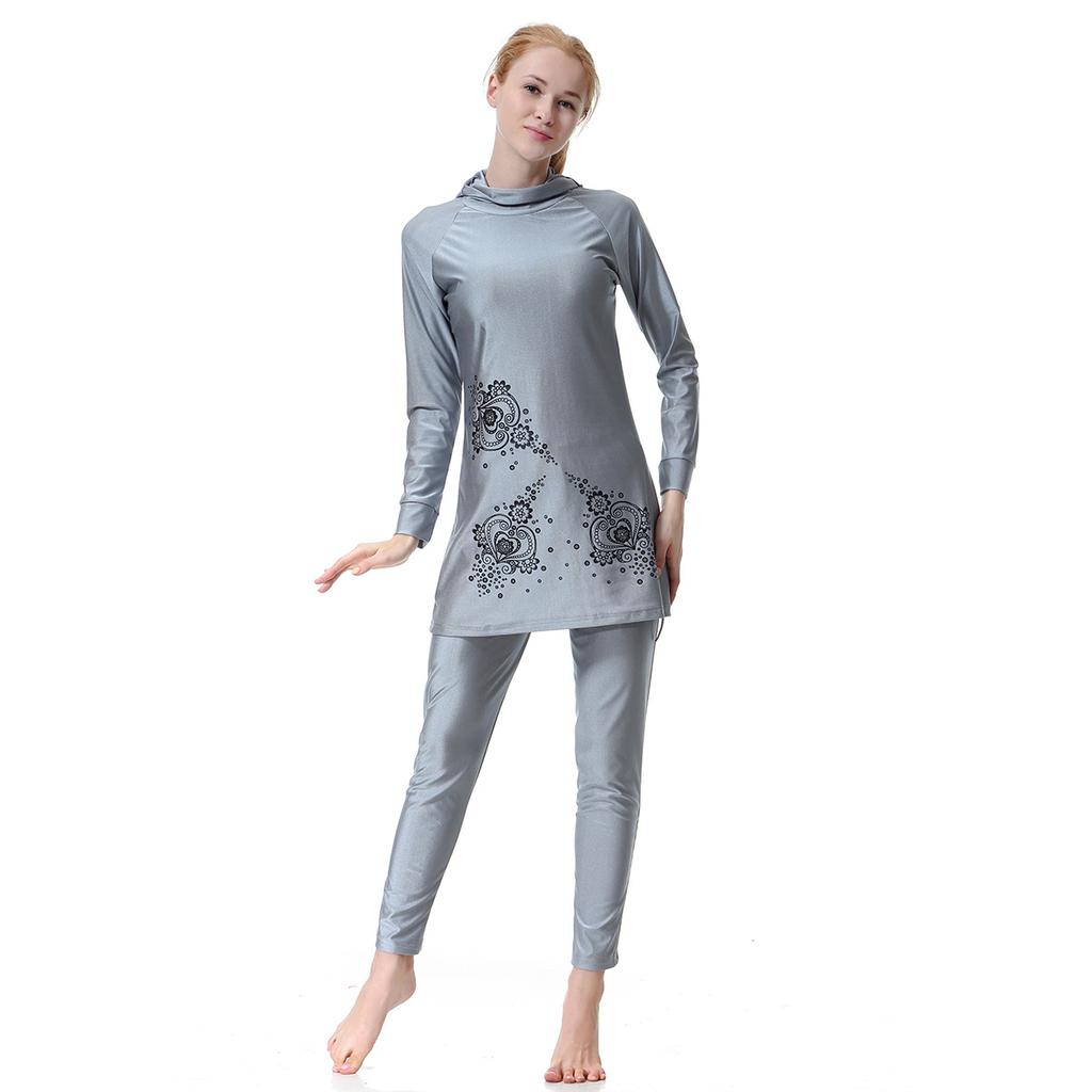 Women Muslim Swimwear Full Coverage  Comfortable Swimming Suit Highly Elastic  Muslim Bathing Suit With Cap Plus Size