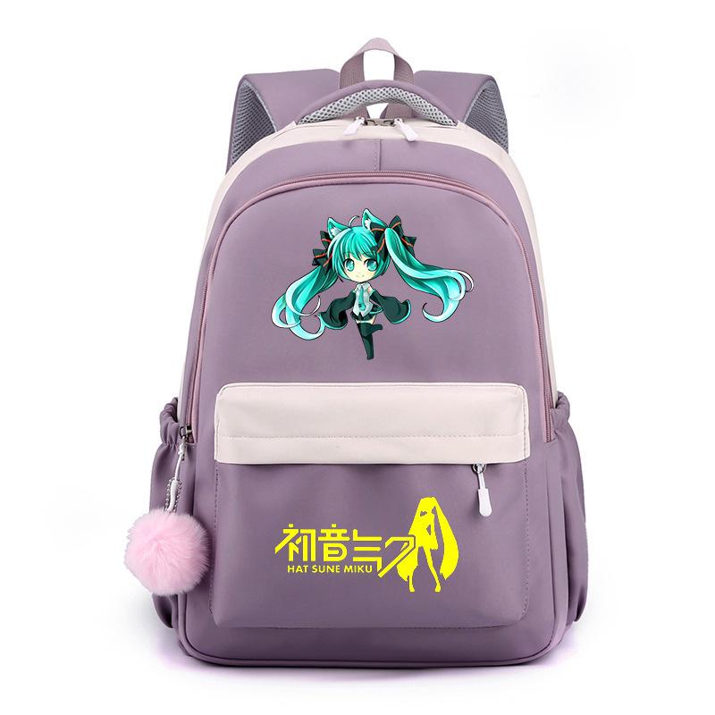 Anime Peripheral Hatsune Future School Bag Backpack Cartoon Backpack Candy Color Large Capacity Student School Bag Stationery
