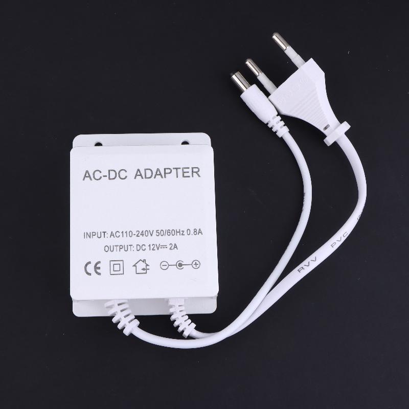 1 Piece Waterproof Power Adapter Dc12V 2A Eu Plug For Cctv Security Surveillance Ahd Camera Charger Nvr Dvr Input Ac100V-240V
