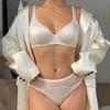 French Underwear Women's Sexy Thin Satin Seamless Underwear Big Breasts Small Anti-sagging Breast Bra Cover