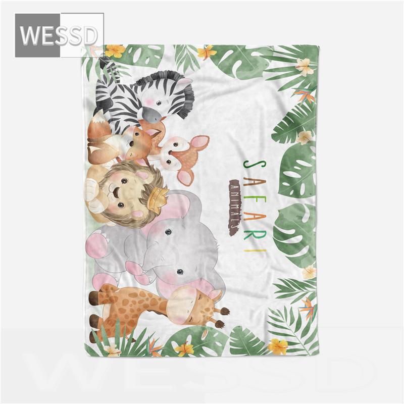 Kawaii Children Cartoon Blanket Animal Flannel Fleece Blanket Super Soft Nordic Bed Cover Bedspread Cute Gift