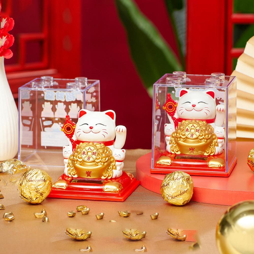 

Подарки Японские Солнечные Фигурки Кота Удачи Машущая Лапа Милые Украшения для Автомобиля Креативный Новогодний Декор Салон Автомобиля Орнамент Дом