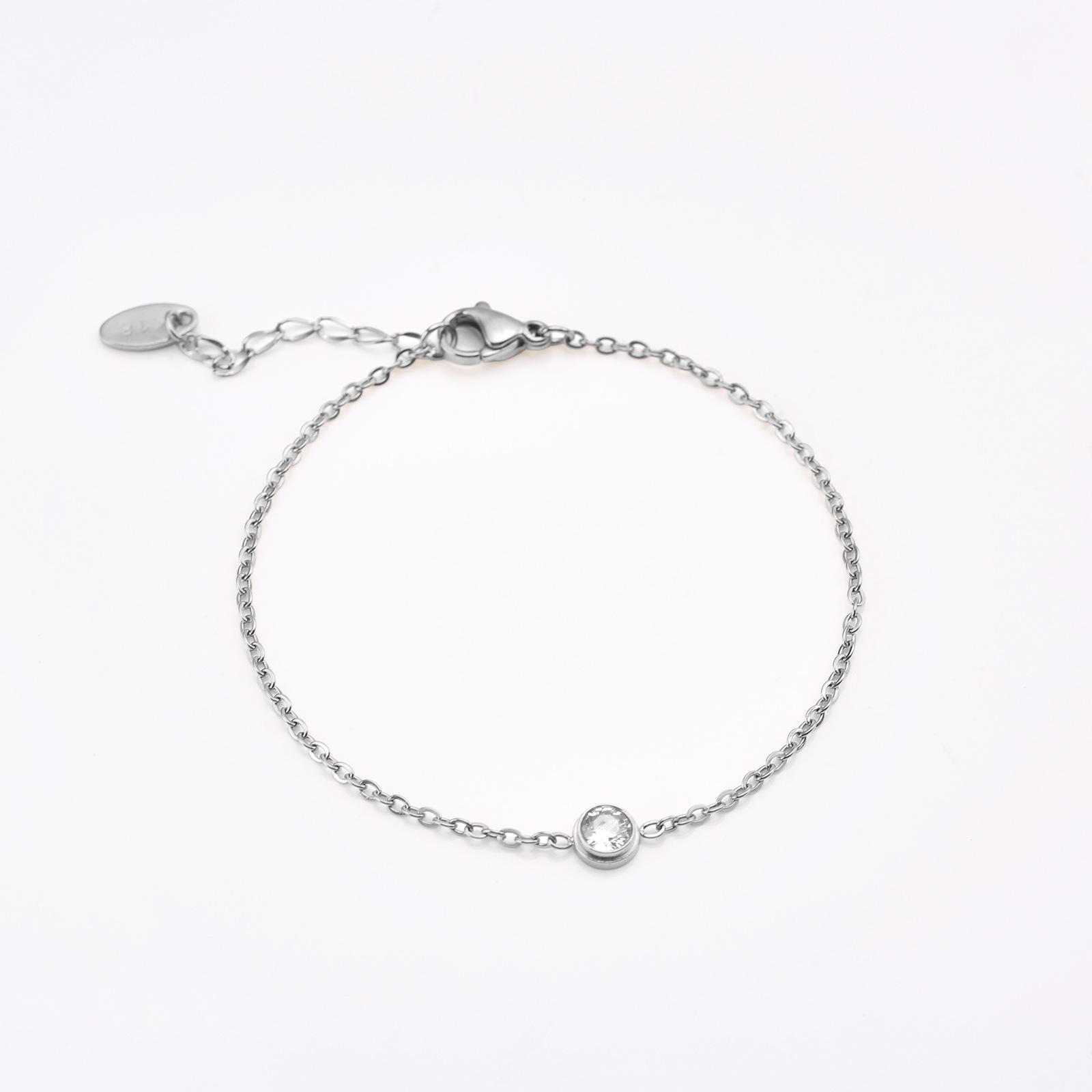 Stainless Steel Women s Diamond-Inlaid Adjustable Titanium Bracelet