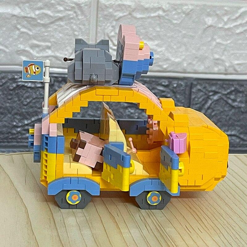 LOZ 9261 Animal World Bear Car Candy Cake City Food Selling Vehicle DIY Mini Blocks Brick Building Toy for Children Gift No Box