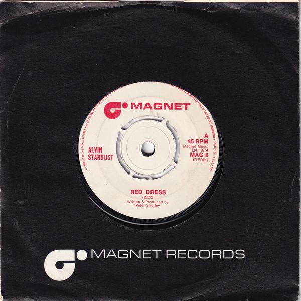 

7inch Record ALVIN STARDUST - Red Dress MAG8 Magnet 1974 UK Rock Used