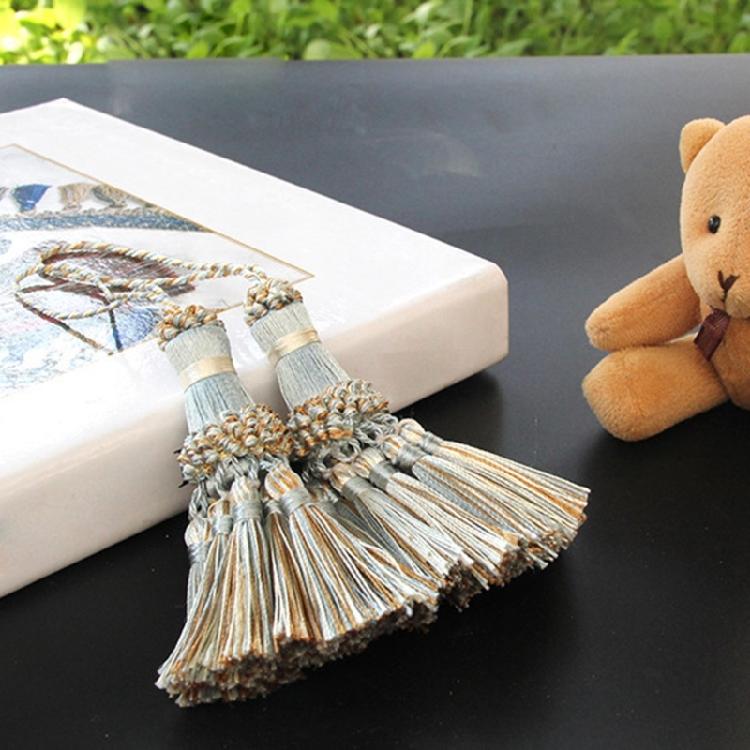 2PCS Ethnic Type Curtain Hangings Pendants Handmade Curtain Tiebacks Decoration for Living Space