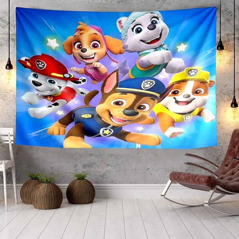 Dog Paw Heroes Tapestry, Unique Design Tapestry, Wall Decor for Bedroom,Livingroom, Playroom,Heartwarming Fan Holiday Gifts