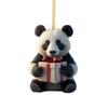 Christmas Panda Pendant: Acrylic Cartoon Panda for Tree or Car Decoration