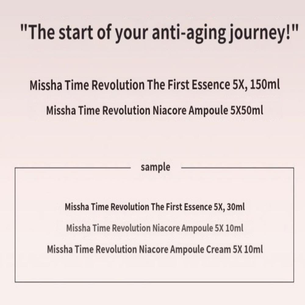 MISSHA Time Revolution Starter Set 5X – Essence & Night Ampoule (2Piece Set) / Best gift set