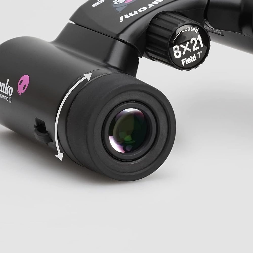 Kenko Sanrio Binoculars for Concerts, 8x Magnification, 21mm Objective Lens, Ultra-Lightweight & Ultra-Compact, Rainproof, Multi-Coated, Black SK-CL08