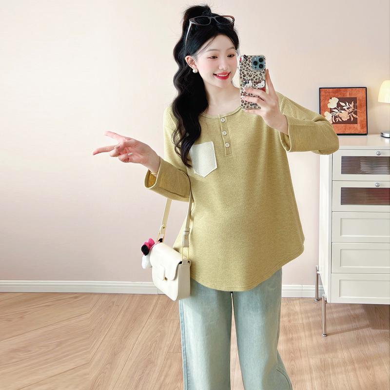 

2026 Spring/Autumn Maternity Casual Loose Round Neck Sweatshirt 2XL