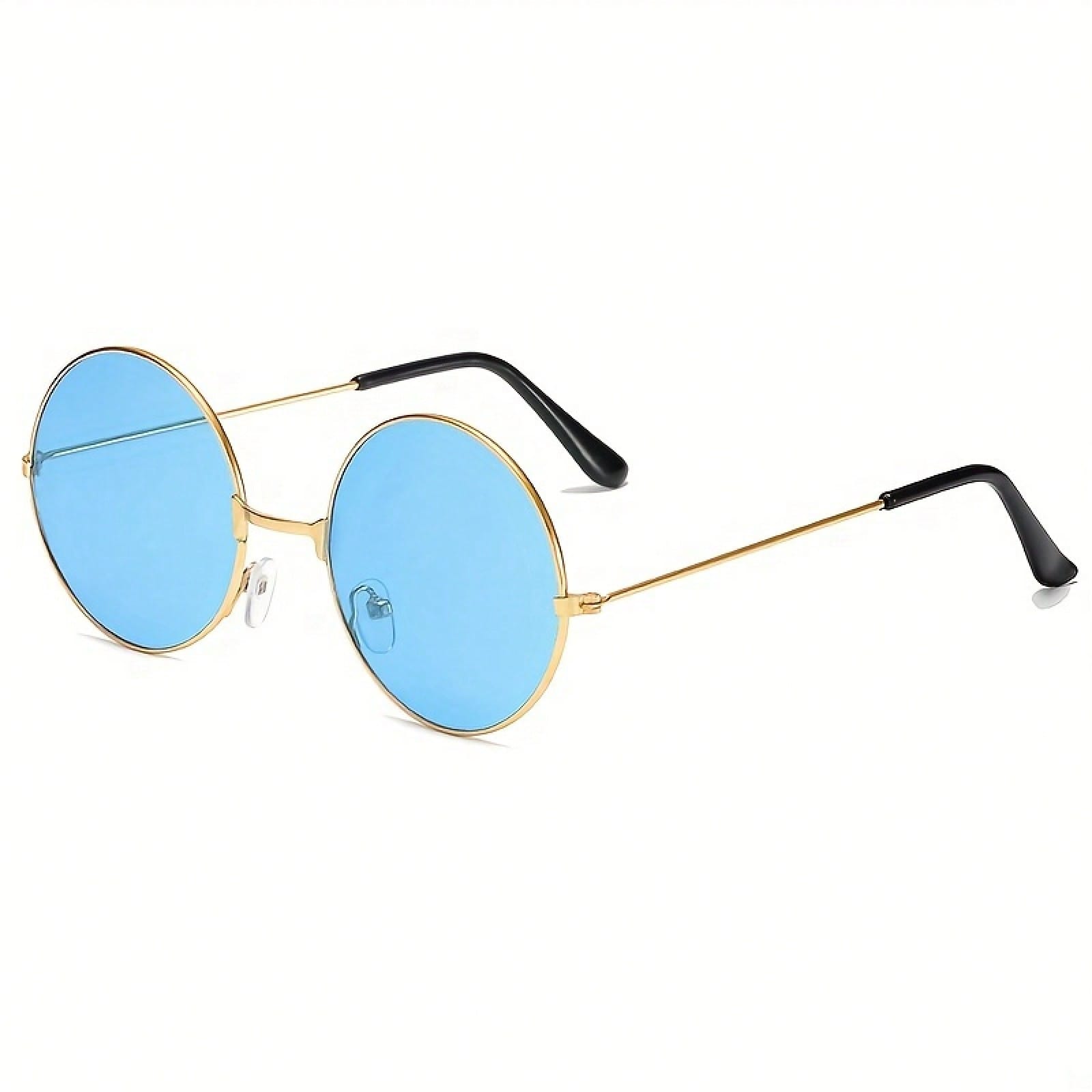 

Retro Round Sunglasses Colorful Round Frame Glasses Color Sunglasses Lens синій