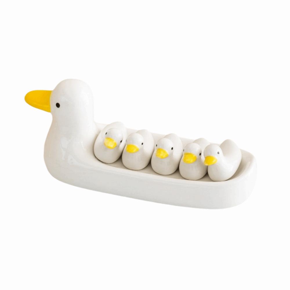 Creative Ceramic Chopstick Stand Cute Duck Shape Duck Chopstick Holder Hand-painted Practical Writing Brush Pen Holder