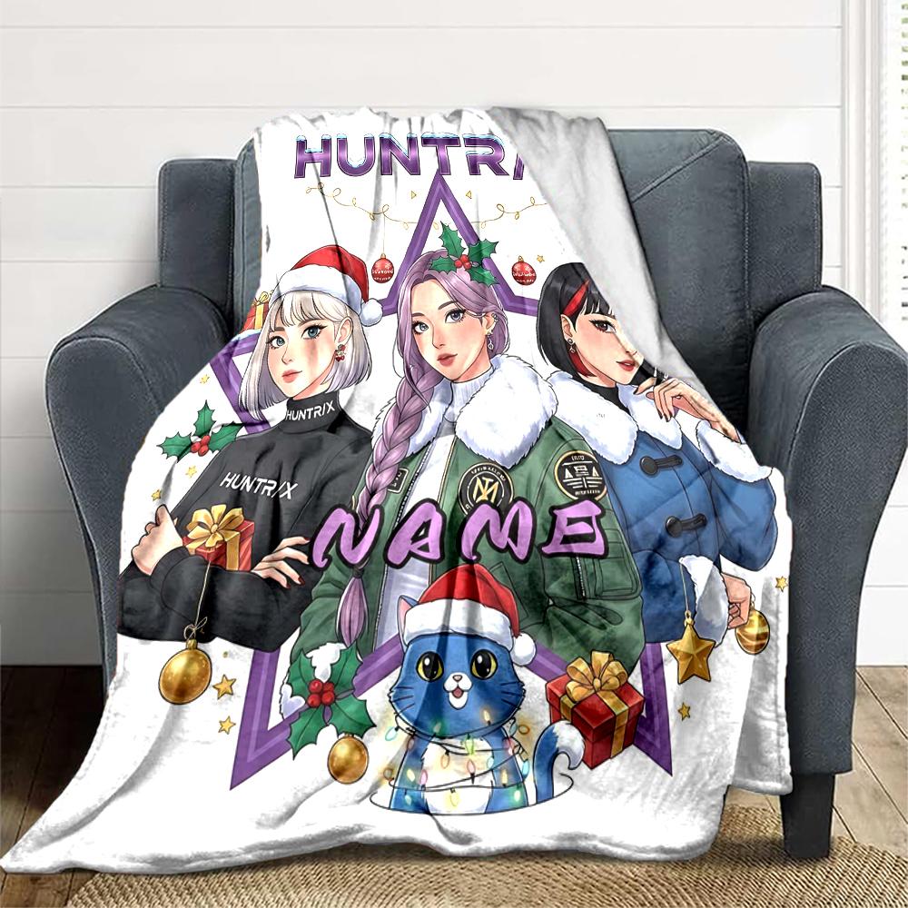 Custom 1pc Electric Energy Name Artwork Blanket, Soft And Comfortable Blanket, Casual Warm, Camping Travel Blanket, Birthday Gift Q912137