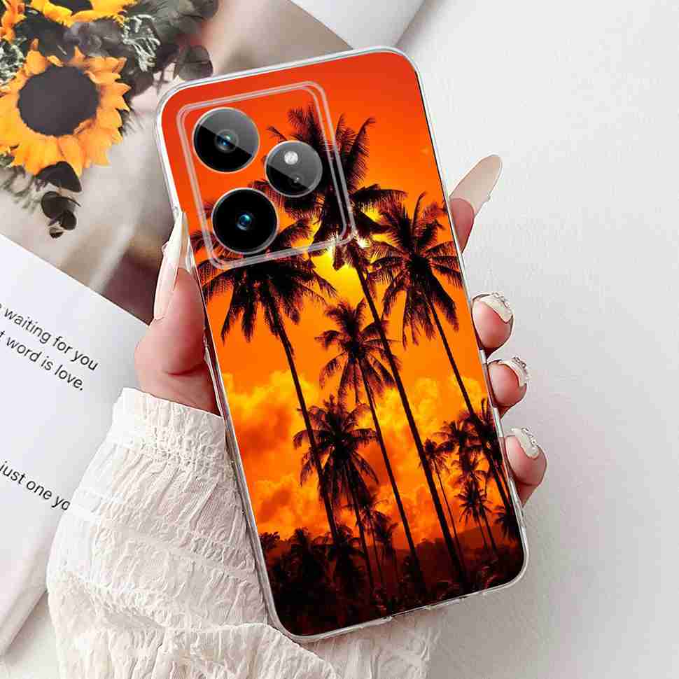 For Realme GT 7 5G 2025 RMX5061 Case Cute Girl New Flowers Soft Silicone TPU Cover For Realme GT7 GT 7T 5G Global Phone Cases