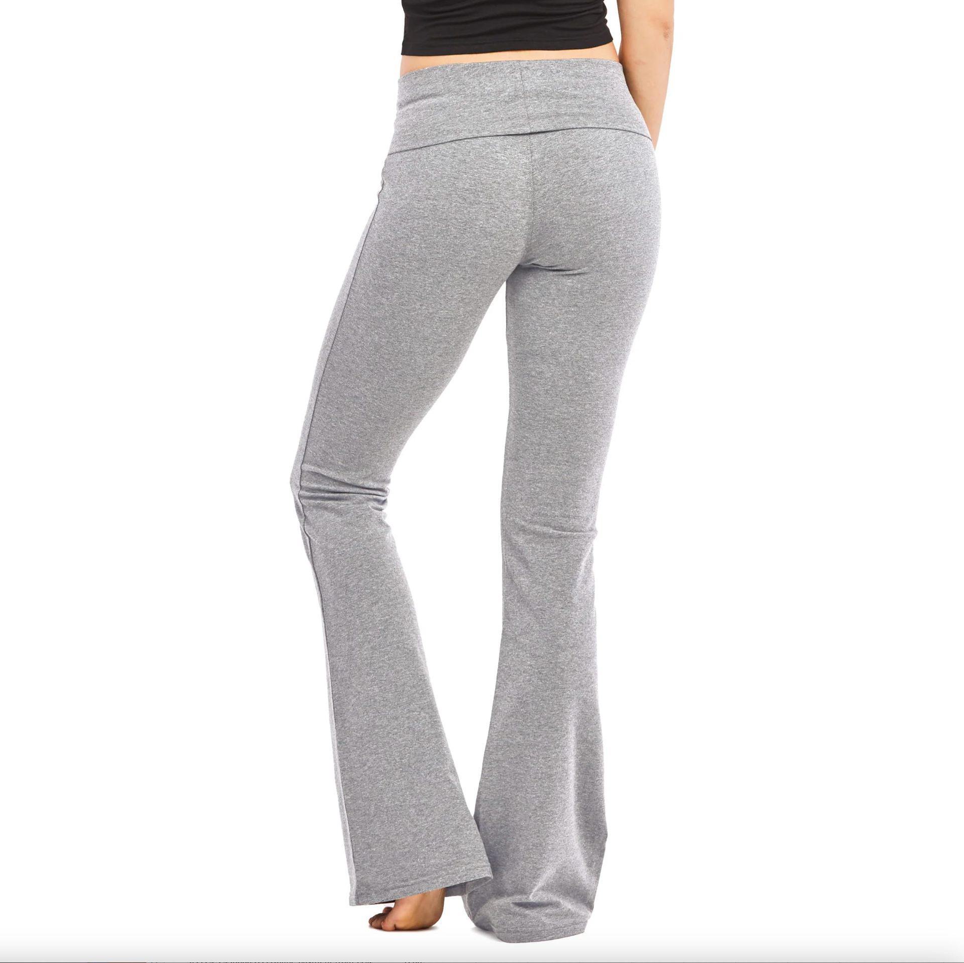 

Расклешенные штаны для йоги с высокой талией в европейском и американском стиле — женская спортивная, фитнес- и повседневная одежда S светло-серый