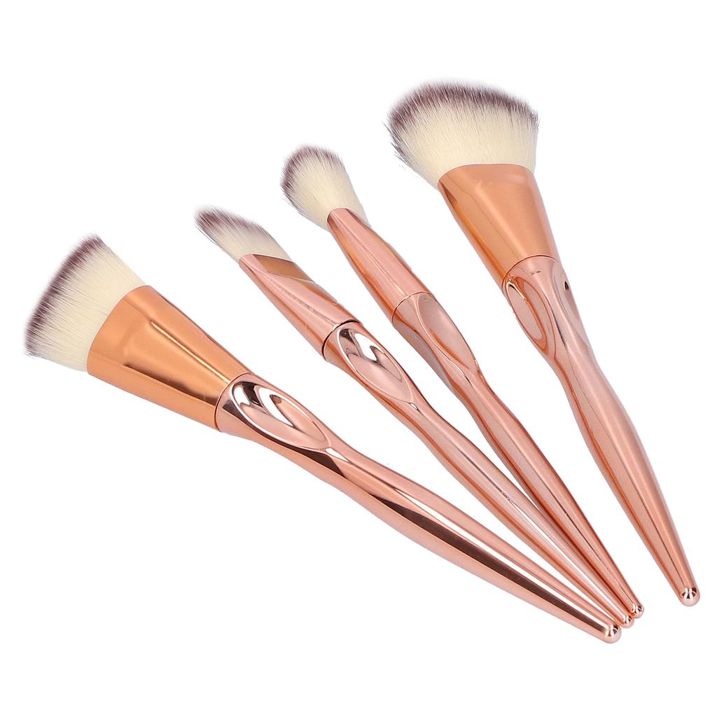 4pcs Makeup Brushes Set Brown White Brush Hair Face Make Up Brush Beauty ToolSet