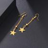 Japanese and Korean Women's Sand Bead Star Fringed Long Earrings Jewelry