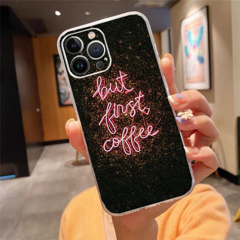 Phone Case For Iphone 14 Pro Max 13 12 11 Pro Max Xs Xr X 12mini 7 8 Plus Se Ok But First Coffee Case Funda