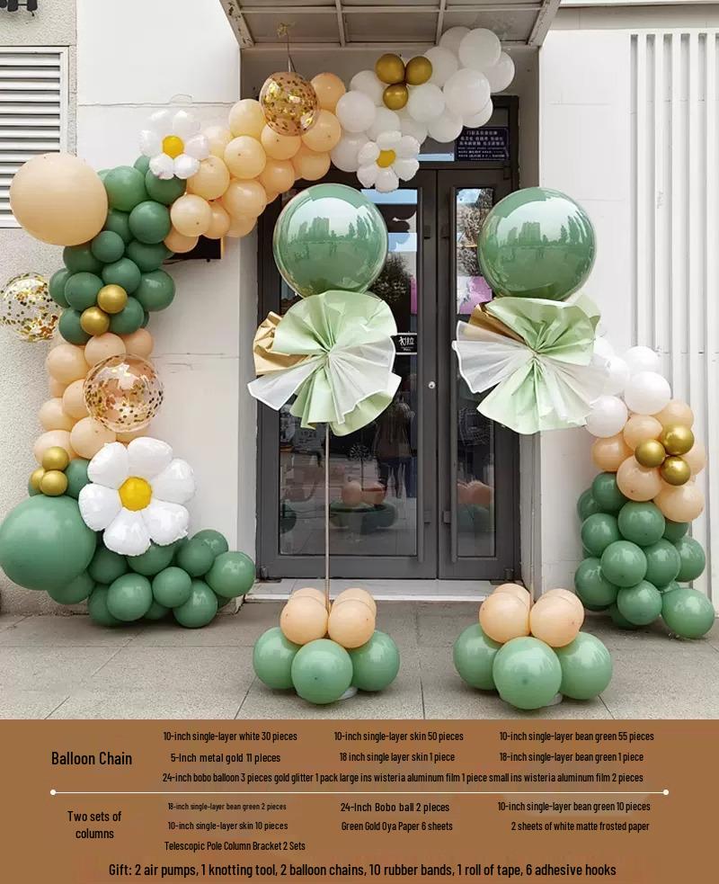 Graduation & Event Balloon Arch Decoration for Yoga Studio or Storefront Background