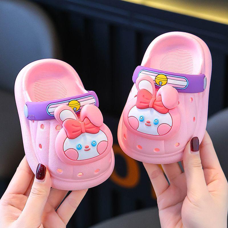 Summer Kids' Cartoon Baotou Indoor Slippers, Non-slip Soft Bottom for Boys and Girls