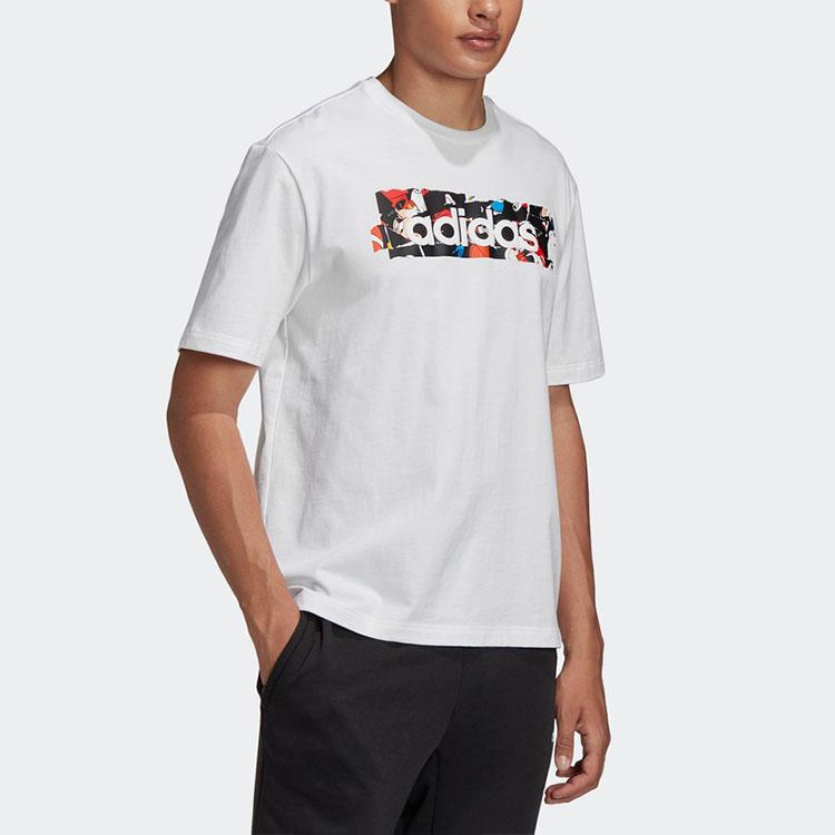 Adidas X Disney Grafisk Trykk Sports Crew Neck T-skjorte Herre Topper Hvit GL2222