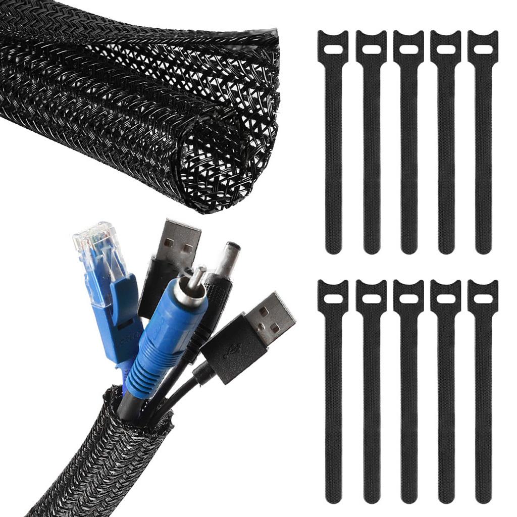 Diamond Grade Cable Management Organizer Kit,126Pcs,Cable Sleeve,Self Adhesive Bracket, Cable Clip