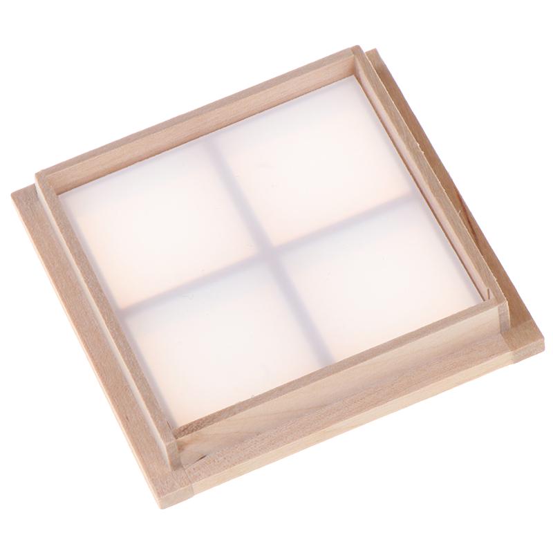 1:12 miniaturi de casă de păpuși din lemn cu 4 ferestre, accesorii DIY