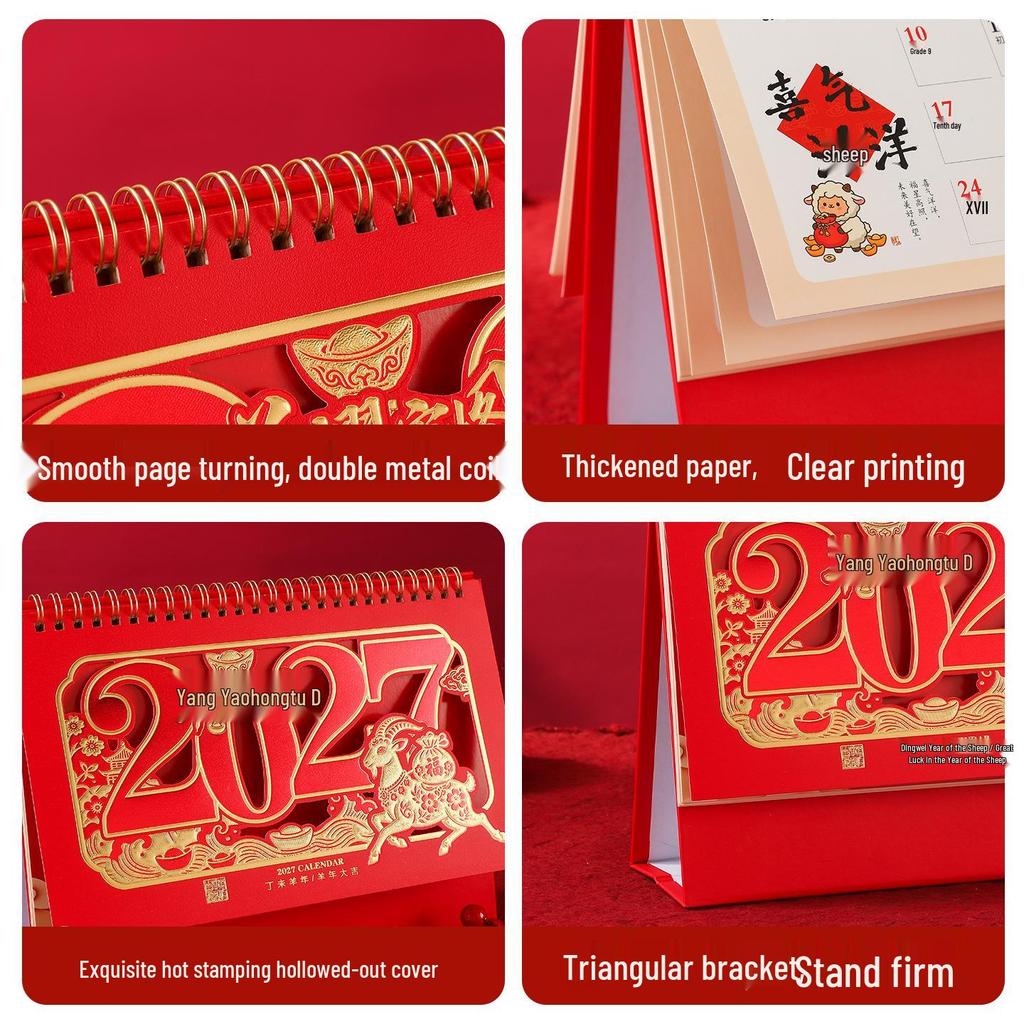2027 Custom Desk Calendar: Office Planner & Daily Check-in Ornament