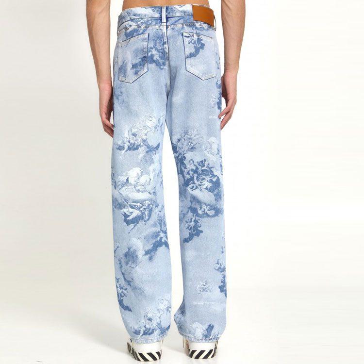 OFF WHITE Skate All Over Graphic Denim Straight Leg Jeans OMYA138S23DEN0034000