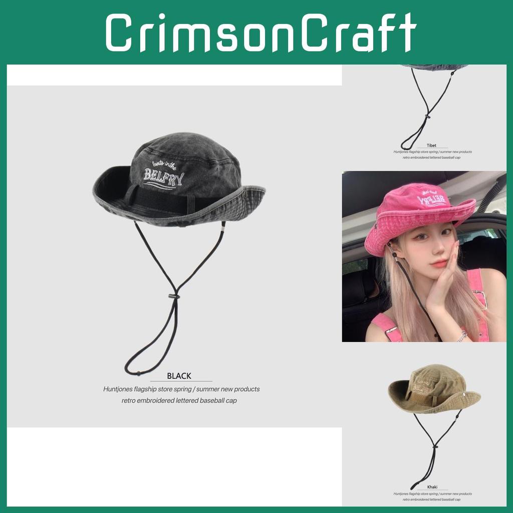 Belfry Letter Embroidery Fisherman Hat Fashion Outdoor Bucket Hat Protection Sun
