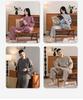 Women's Spring & Autumn Stand-Up Collar Cotton Gauze Pajama Set - Long-Sleeve Cardigan Couple Homewear