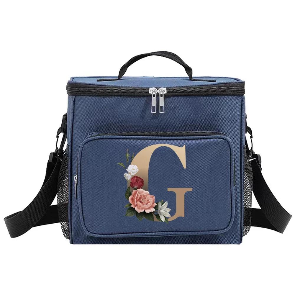 Lunch Bag Insulated Bags Cooler Box Thermal Organizer Handbag Camping Shoulder Storage Lunchbag for Men and Women Gold Series