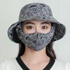 Women's Lightweight Floral Bucket Hat with Detachable Face Cover Breathable Anti-UV for Hiking Camping Vacation