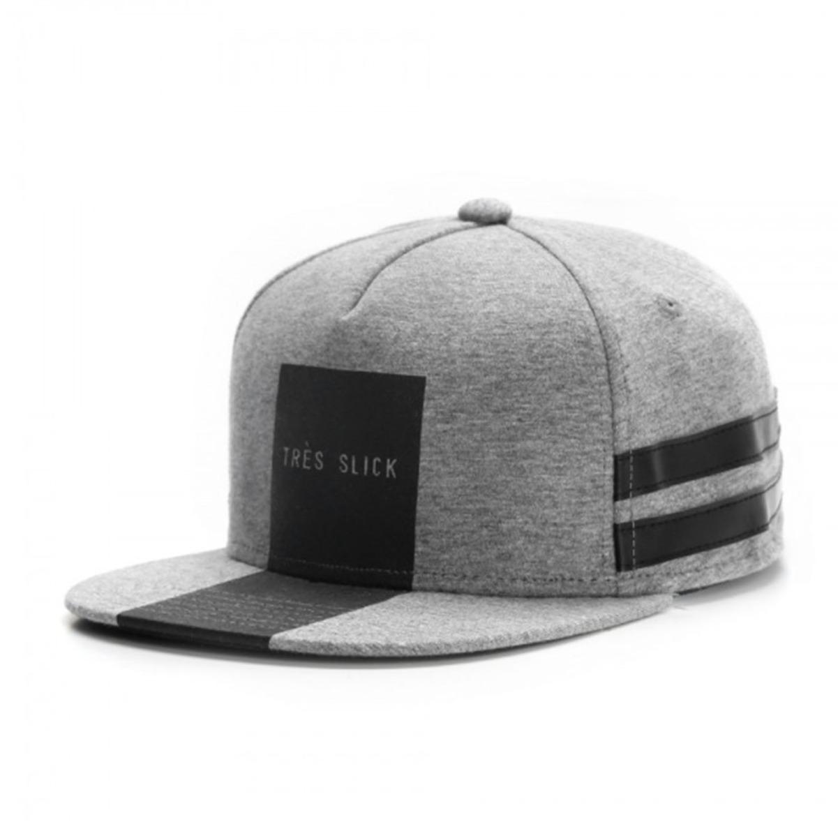 Tres Slick Cap Black Hip Hop Baseball Cap Flat-Brimmed Hat Fashion Summer Sun Hat