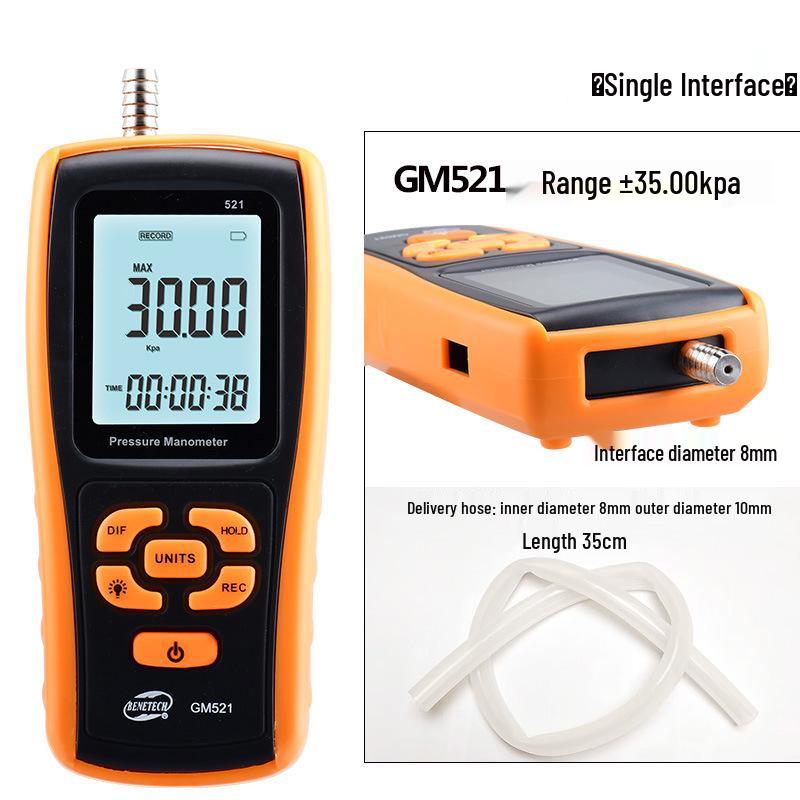 BENETECH Digital Differential Pressure and Vacuum Gauge for Gas and Wind