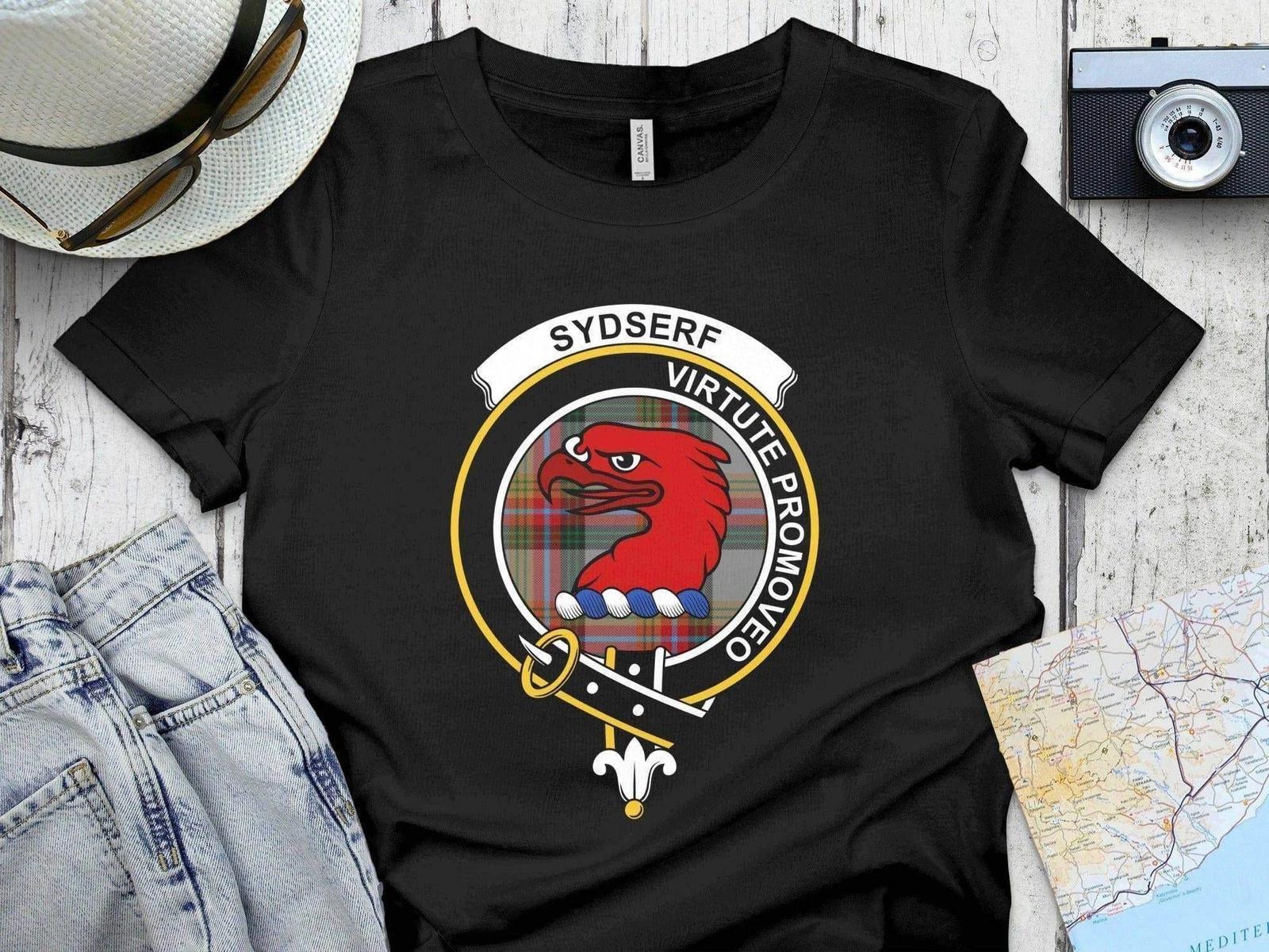 Sydserf Scottish Clan Crest Tartan T-Shirt Sweatshirt M