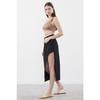 Women's Blue Denim Color Long Denim Skirt With Deep Slit Detail On The Side