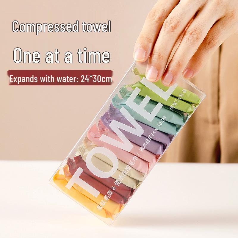 Portable Disposable Compressed Face Wash Towel - Thickened & Enlarged for Travel & Outdoor Use
