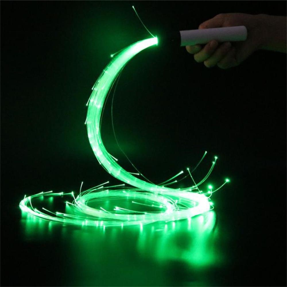 LED Fiber Optic Whip 360degree Swivel Super Bright Light Night Party Disco Dance Whip