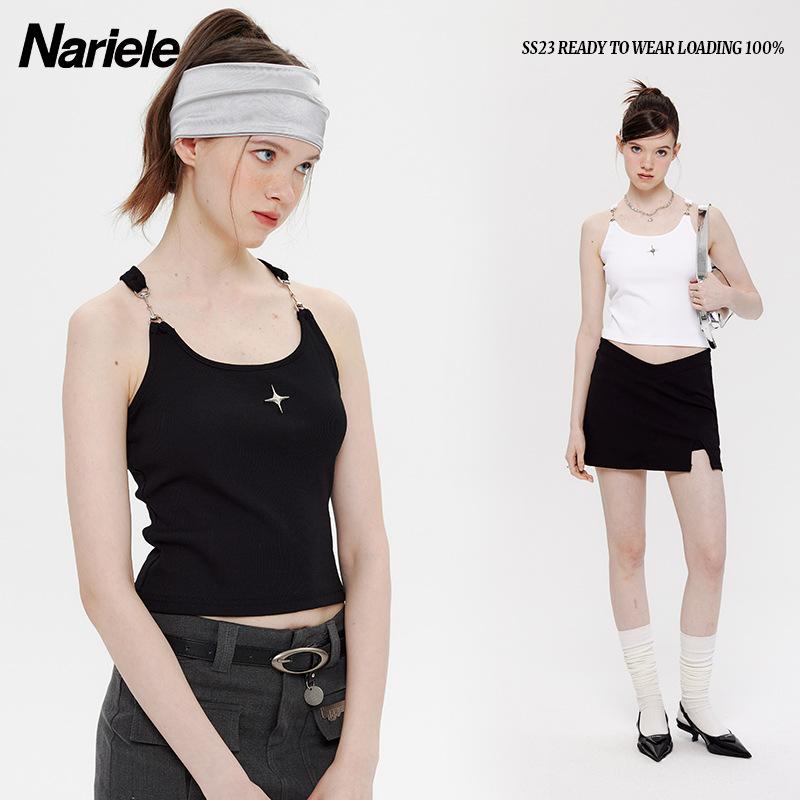 

Новинка весны/лета 2023, универсальный короткий топ INS Street, женская внутренняя пара, милая, крутая, пряная верхняя одежда на бретелях для девочек