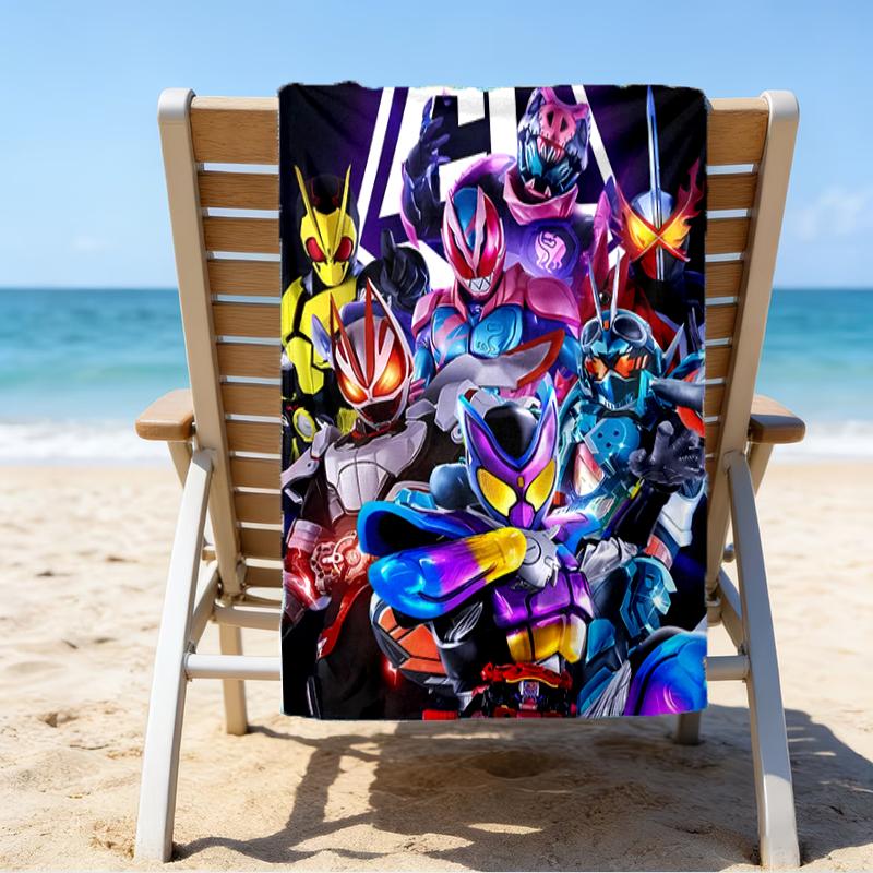 proof beach towel with a UFO Robo Grendizer3 pattern - soft,absorbent,quick-drying,machine washable - perfect for swimming,camping,bathing