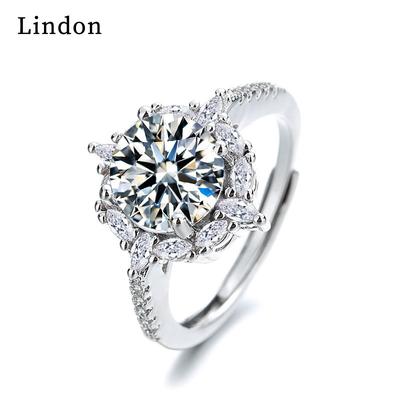 Lindon Classic Copper Alloy Zircon Ring Ladies Jewelry Wedding Promise Party Gift