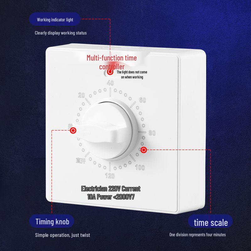 220V Mechanical Timer Switch Control for Water Pump - Automatic Power Off Socket Panel