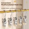 30Pcs Stainless Steel Wardrobe Clothes Clip Hangers with Hook Laundry Clothes Pegs With Hook  Pants