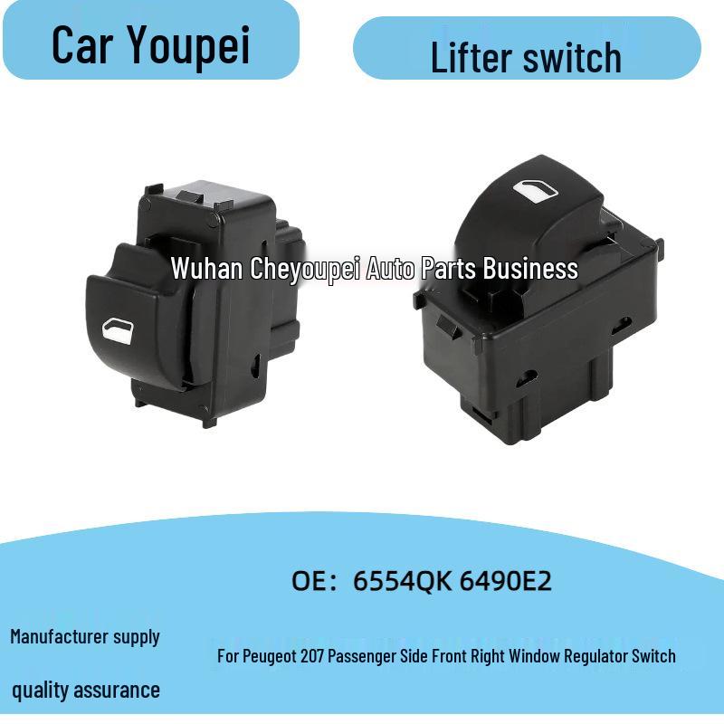 

6490.E2/6554QK Front Right Electric Window Switch for Peugeot 207 and Citroën. None