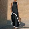 Women's Fashionable Casual Asymmetrical Hooded Sleeveless Top And Pants Two-Piece Set