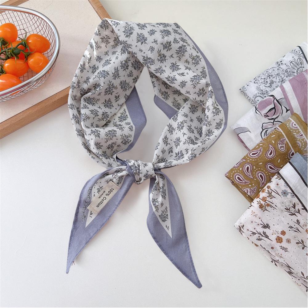 HOT Polka Dot Triangle Scarf Lace Triangle Scarf Girl's Lace Shawl  Linen Embroidered Floral Women's Headscarf INS Neckerchief