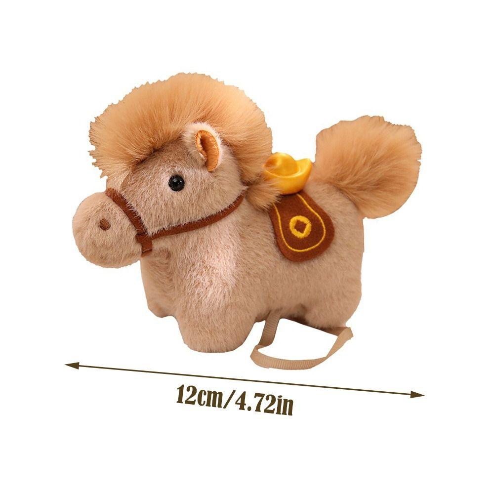 New Soft Horse Stuffed Animal Festive  Magnetic Horse Plush Toys Lunar New Year Gift Horse Year Throw Pillow Kids Gift
